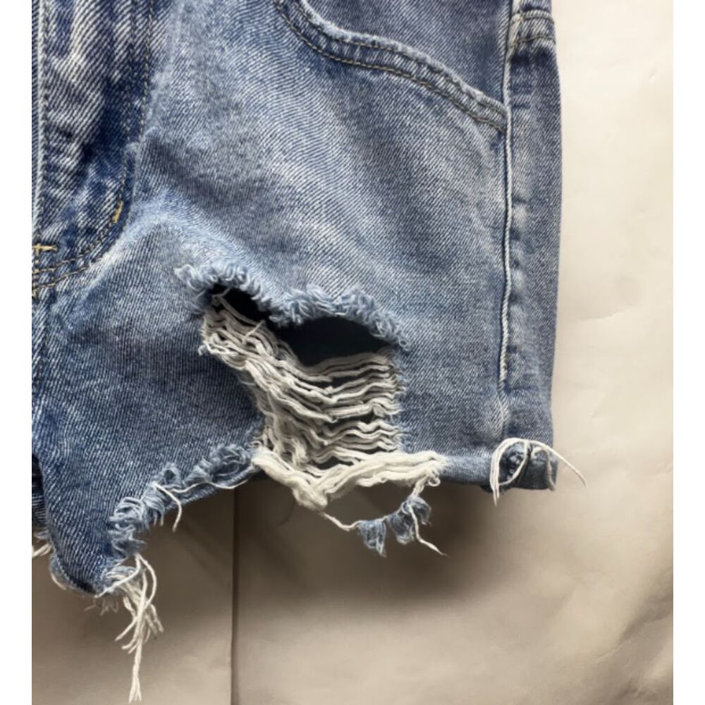 Kancan Light Wash Destroyed Denim Shorts Ripped Festival Summer Shorts SM - Picture 7 of 9